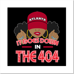 Atlanta 404 Area Code Black Woman Posters and Art